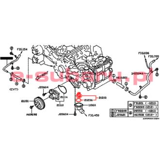 21210AA181 SUBARU TERMOSTAT POMPY WODY FB 2.0 2.5 LEGACY OUTBACK IMPREZA FORESTER XV - THERMO AND GASKET ASSEMBLY